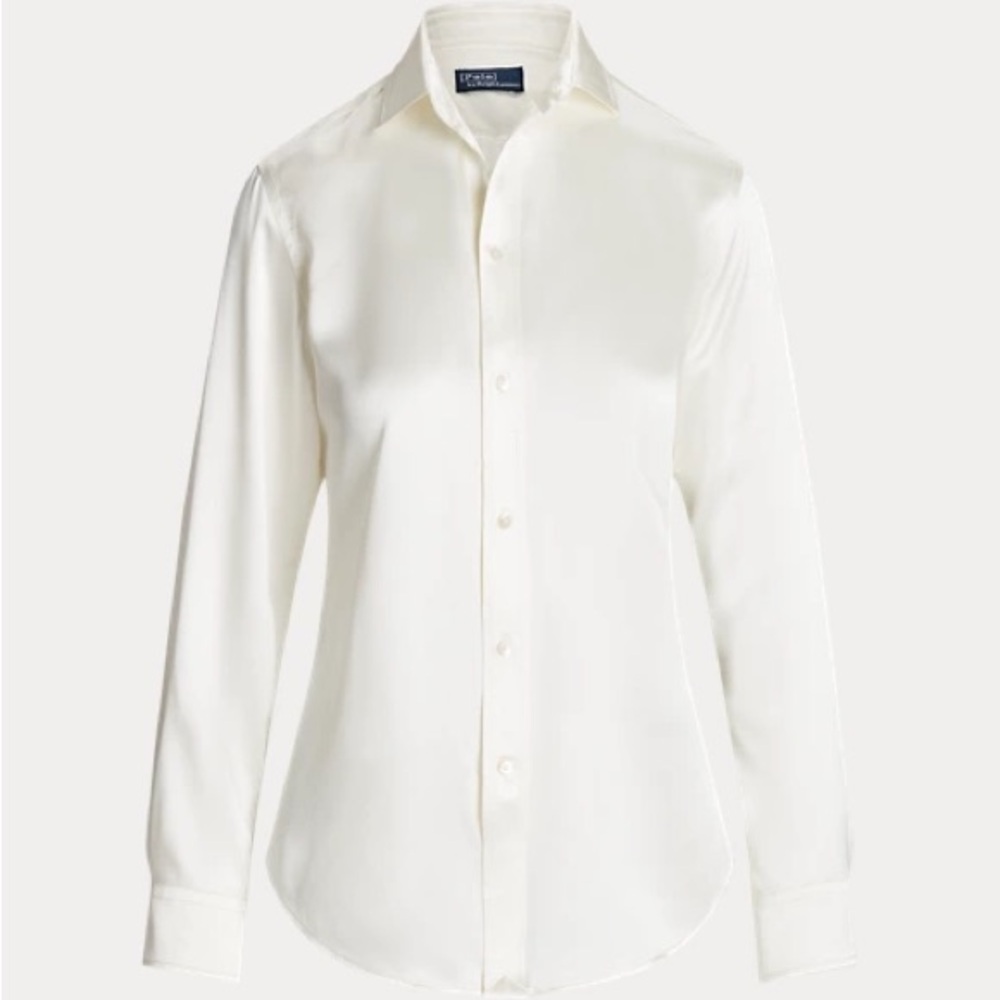 NWT Ralph Lauren Slim Fit Silk Shirt size 0